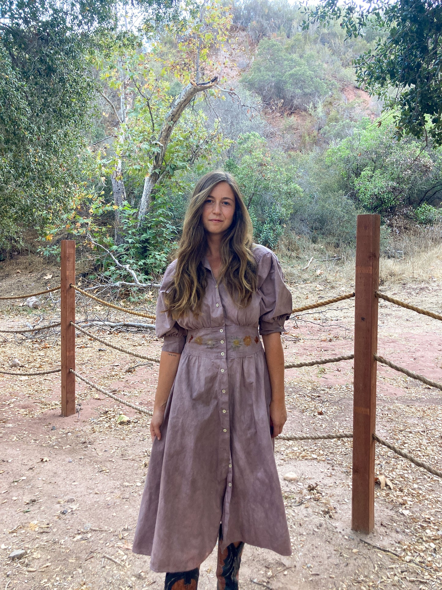 Plum Bundle Dye Classic Day Dress