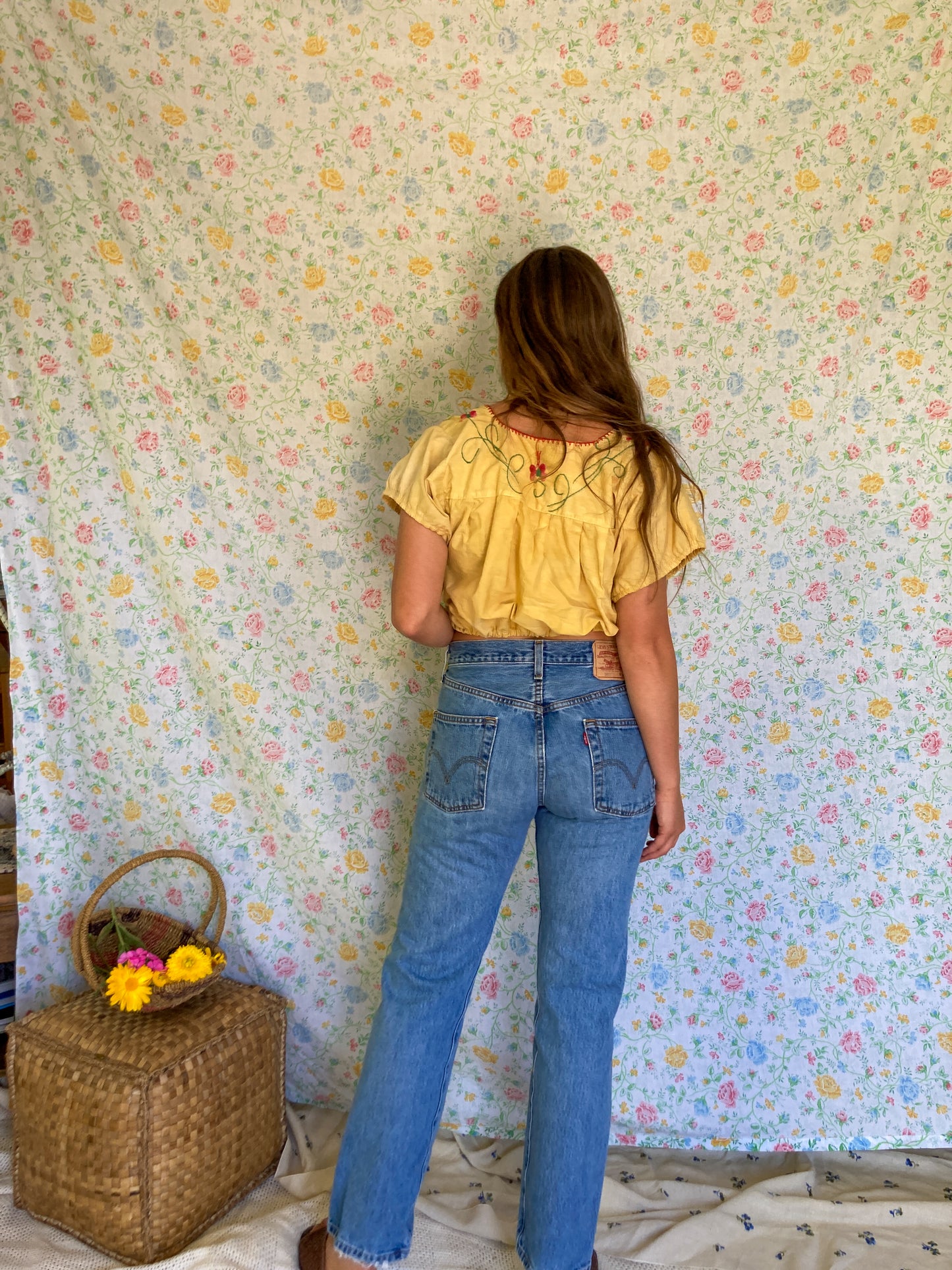 Marigold Traditional Huipil Crop