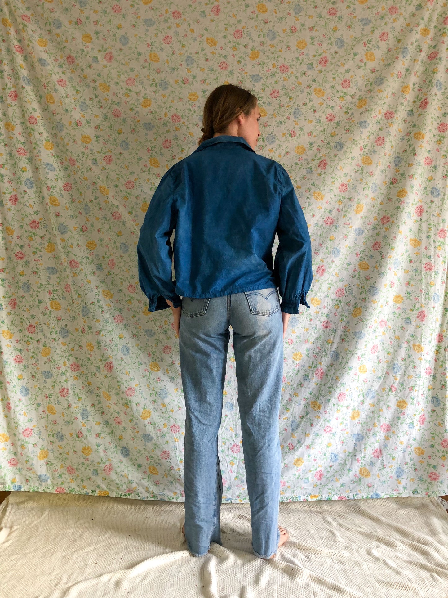 Indigo Western Embroidered Blouse