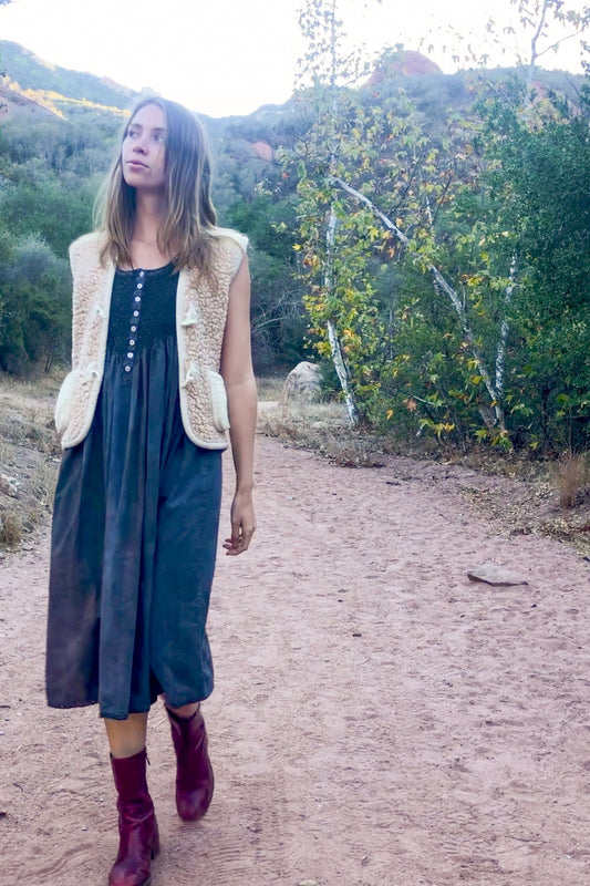 Indigo, Cutch, Logwood Rouched Tank Dress