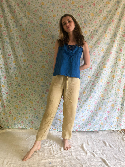 Indigo Lace Halter Top