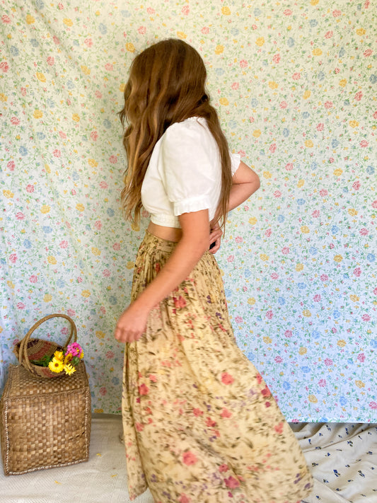 Chestnut Floral Skirt