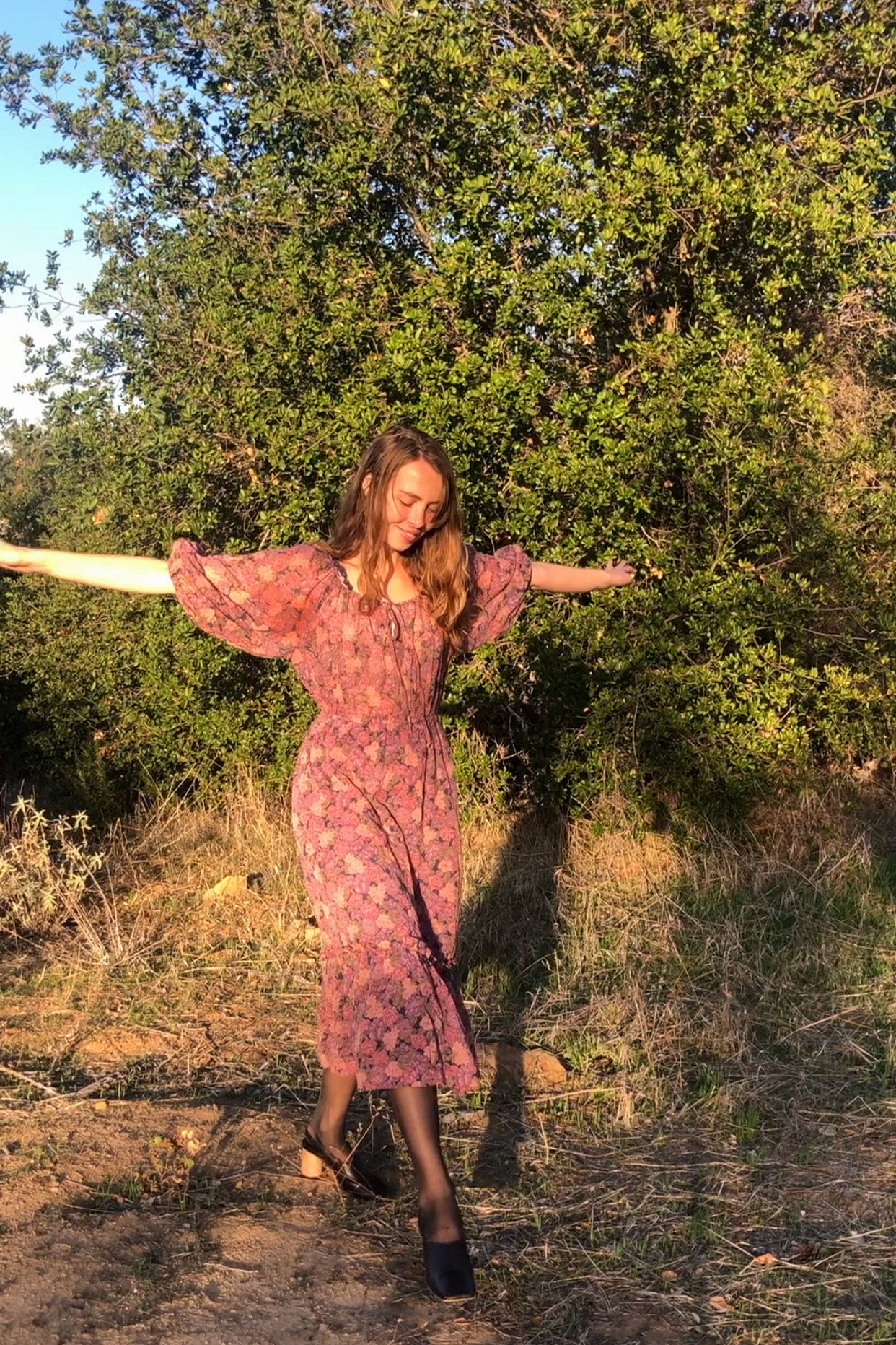 Madder Floral Puff Sleeve Dress