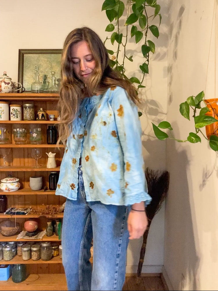 Indigo Bundle Dyed Antique Blouse