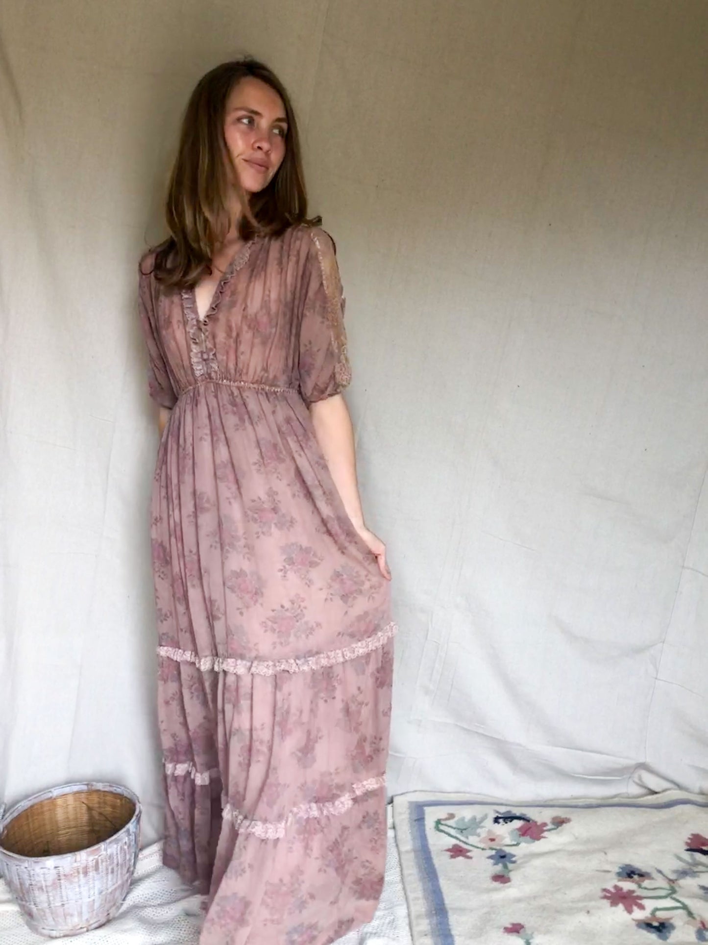 Cutch & Logwood Tiered Ruffle Dress