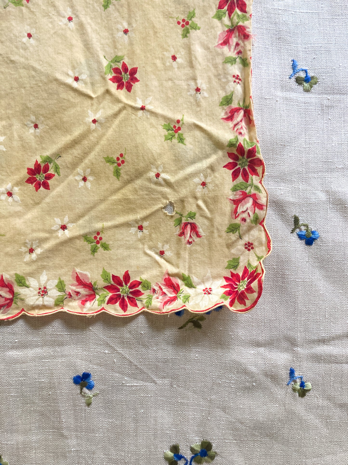 Marigold Floral Scalloped Hair Scarf