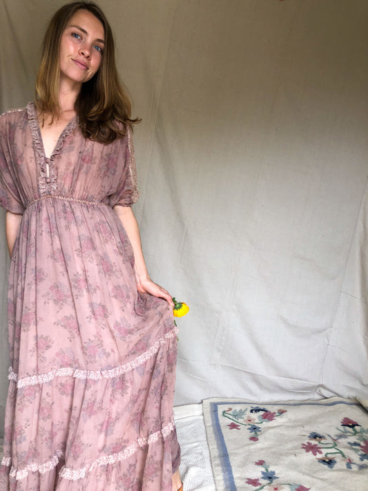 Cutch & Logwood Tiered Ruffle Dress