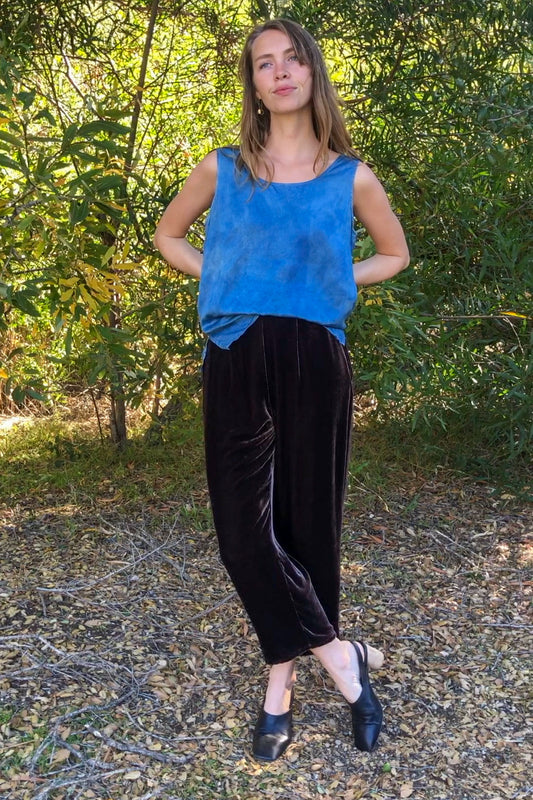 Indigo Silk Tank