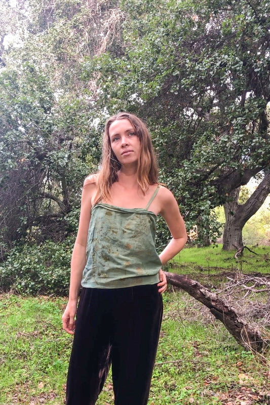 Indigo Silk Bundle Dyed Tank