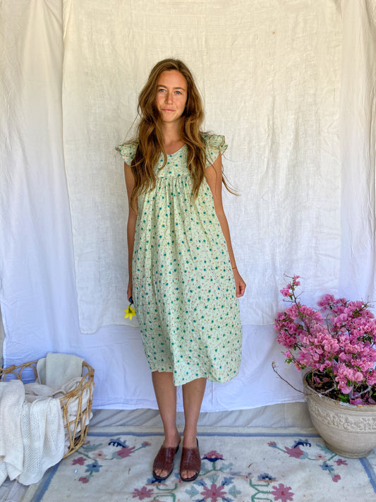 Marigold Ruffle Sleeve Midi Dress