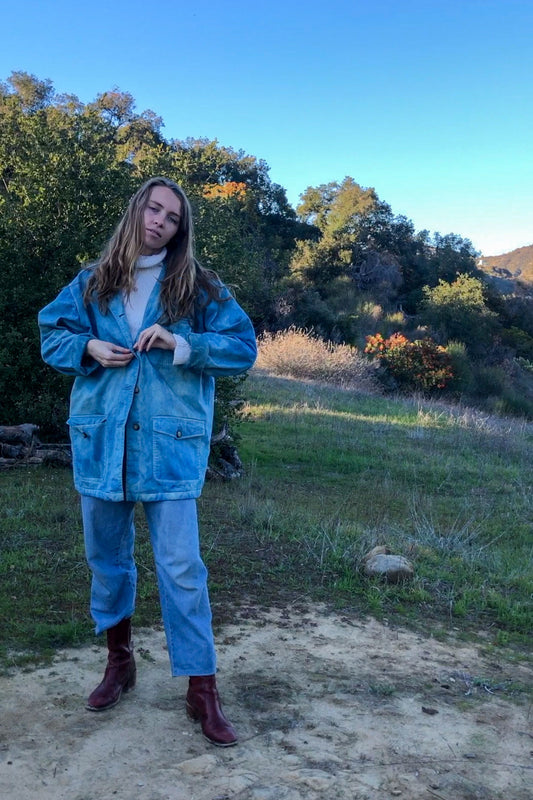 Indigo Oversized Canvas Jacket