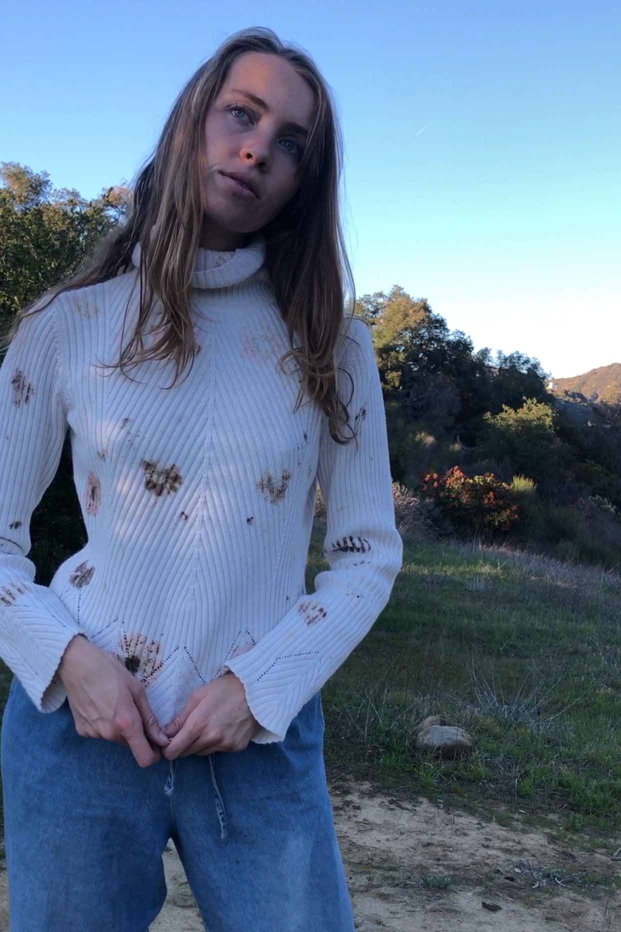 Floral Bundle Dyed Ribbed Turtleneck