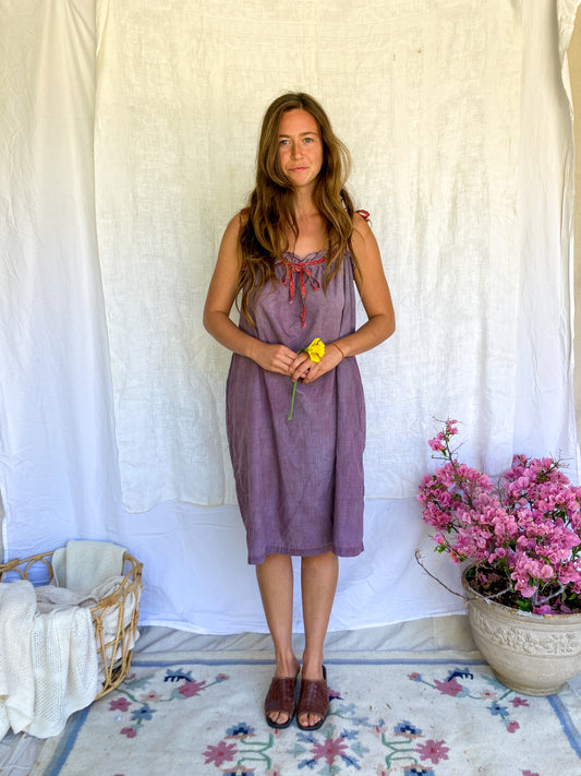 Plum Tie Strap Midi Dress