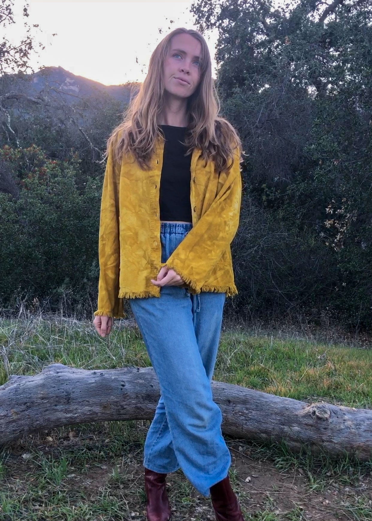 Marigold & Chestnut Canvas Raw Edge Jacket