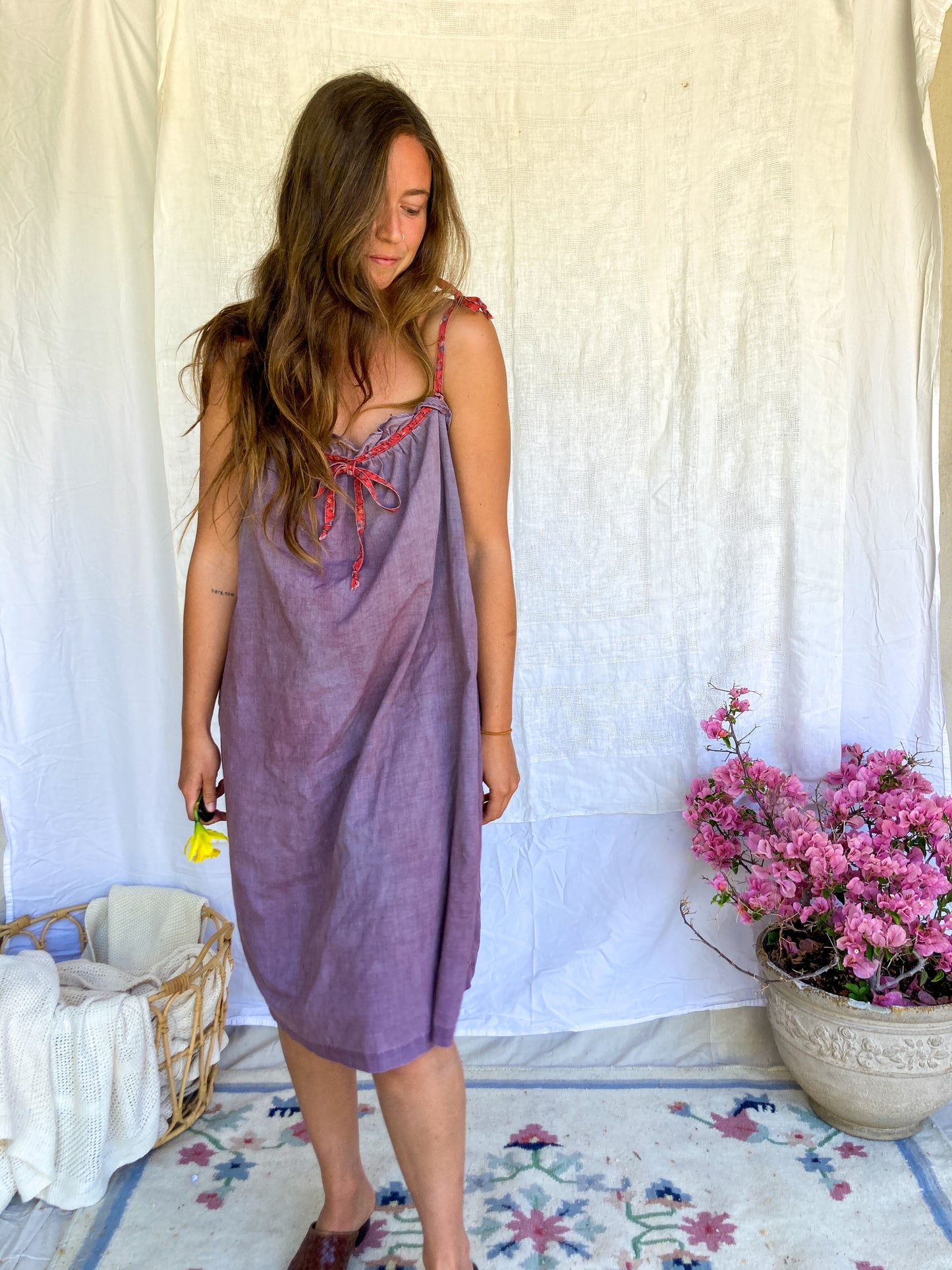 Plum Tie Strap Midi Dress