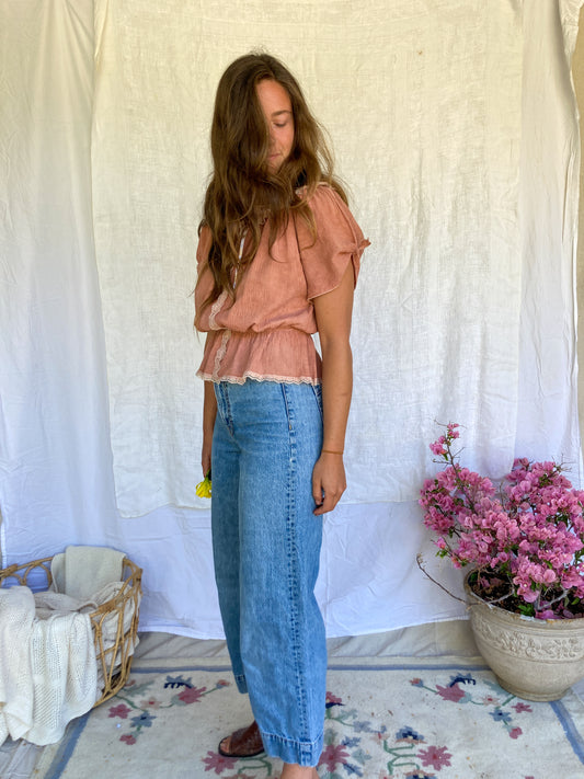 Madder Gauze Lace Blouse