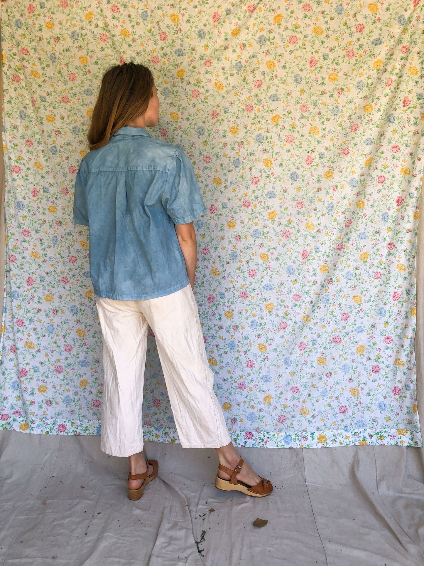 Indigo Collar Embroidered Buttondown