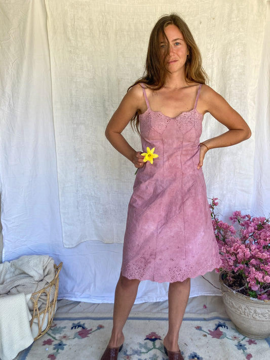 Lac & Logwood Fitted Cotton Slip Dress