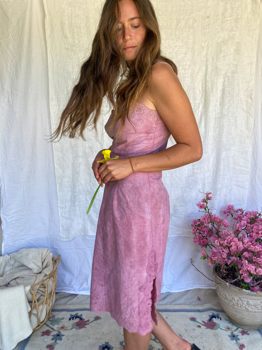 Lac & Logwood Fitted Cotton Slip Dress