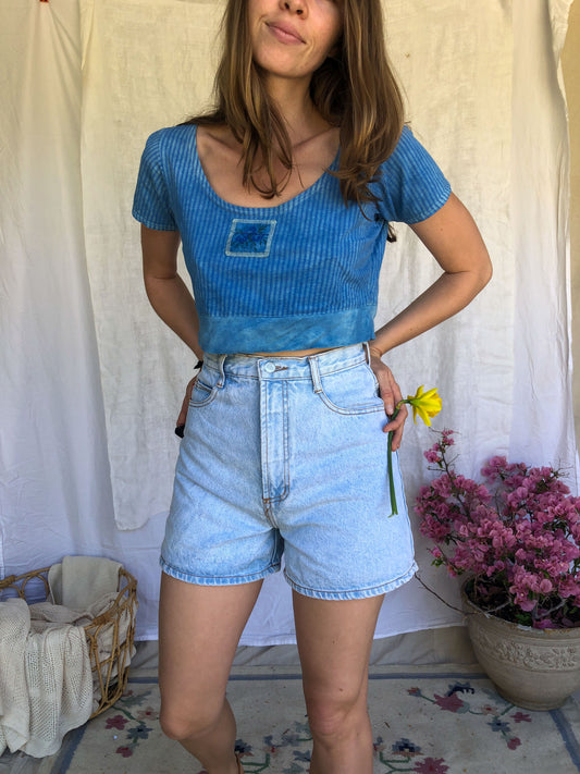 Indigo Stripe Crop