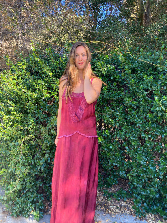 Lac Silk 1920's Antique Lace Slip Dress