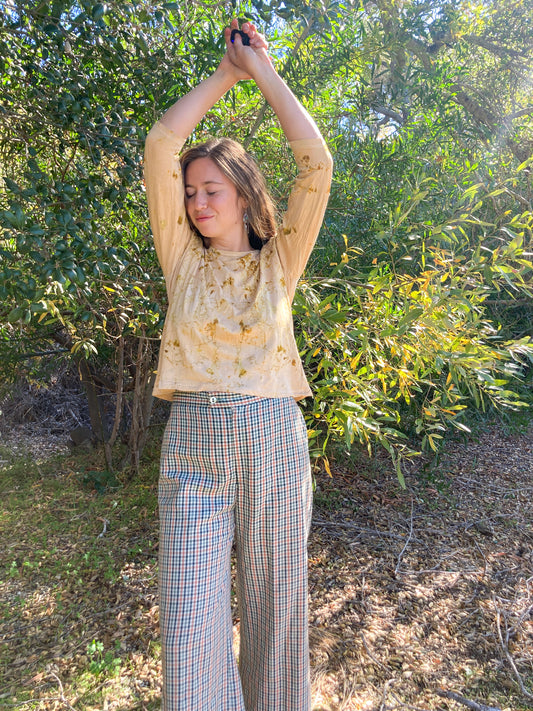 Coreopsis Bundle Dyed Silk/Cotton Long Sleeve Top