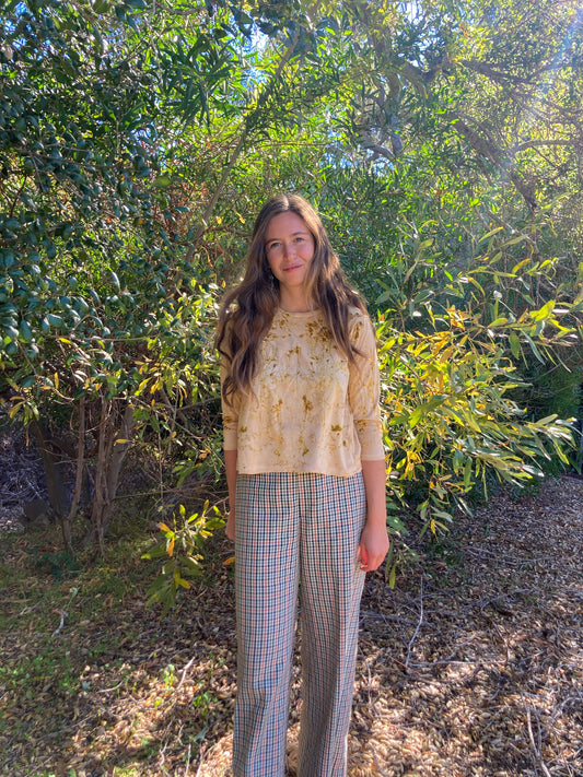 Coreopsis Bundle Dyed Silk/Cotton Long Sleeve Top