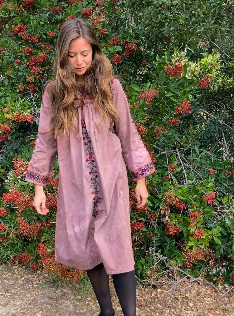Madder & Iron Longsleeve Huipil Dress