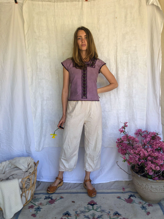 Logwood & Cutch Traditional Embrodiered Huipil Blouse