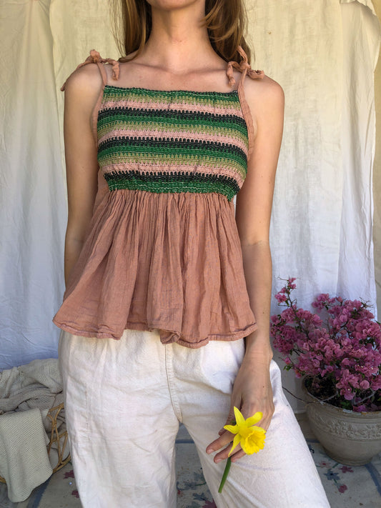 Cutch Gauze Embroidered Tank