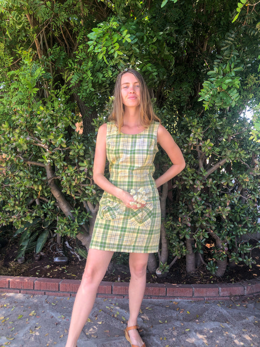 Marigold Plaid Mini Dress