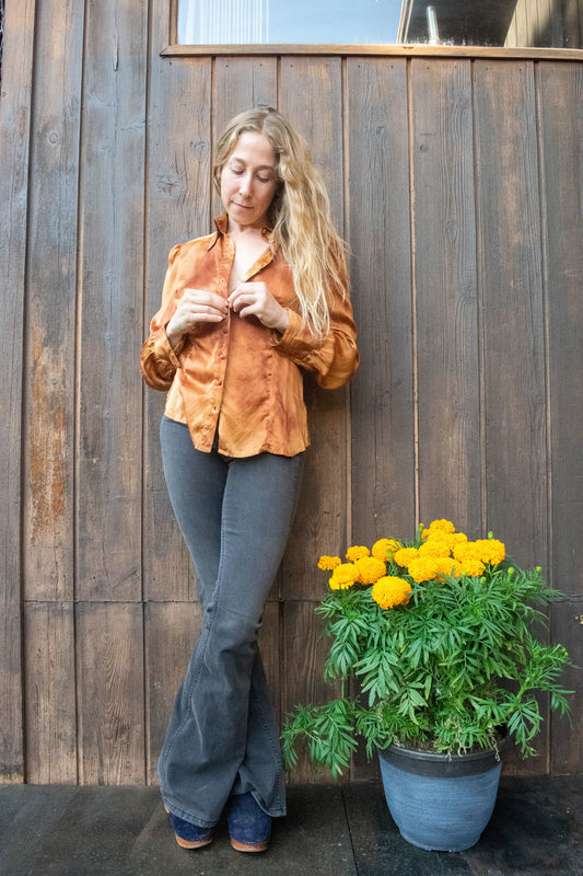 Cutch Silk Button up Blouse