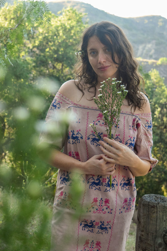 Lac Traditional Embroidered Huipil Dress