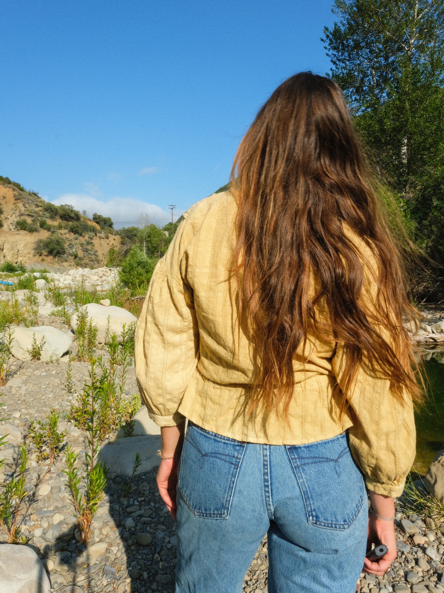 Marigold & Pomegranate Wrap Waist Tie Blouse