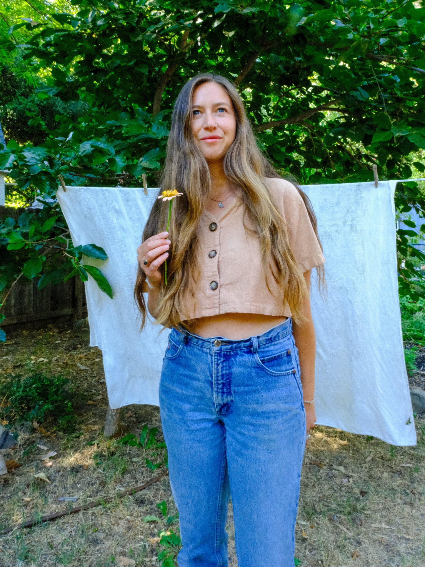 Cutch Tortoise Button Crop