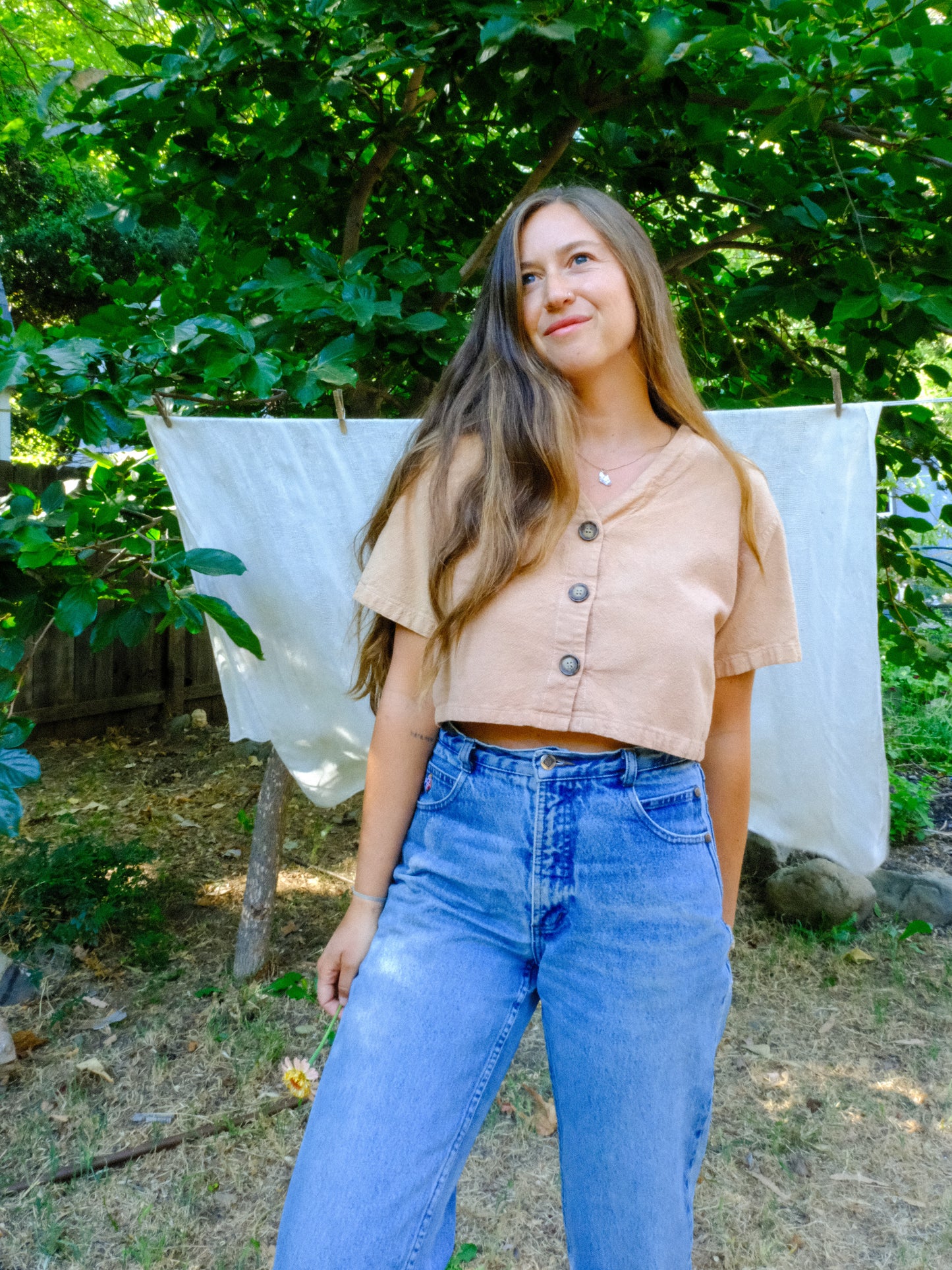 Cutch Tortoise Button Crop