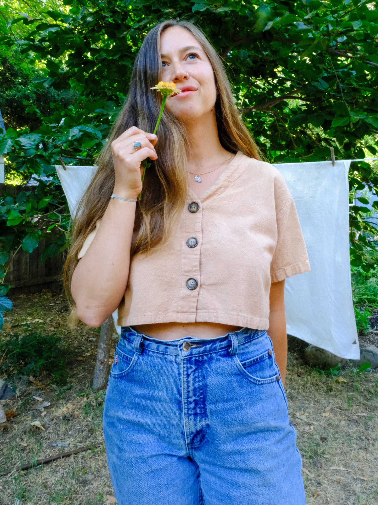 Cutch Tortoise Button Crop