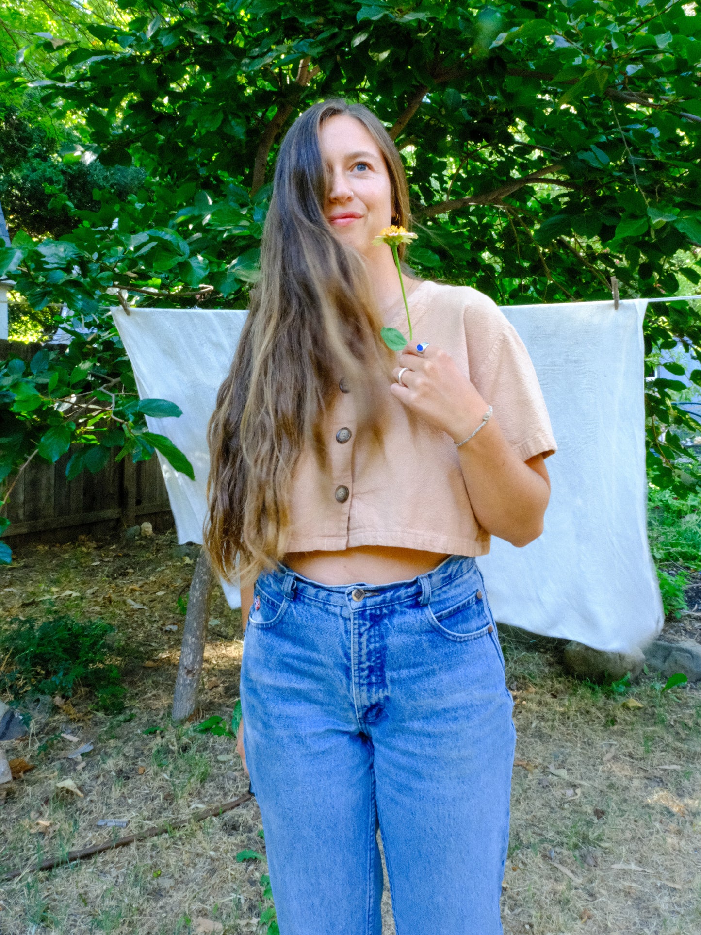 Cutch Tortoise Button Crop