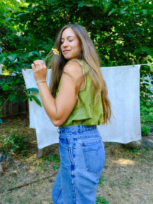 Indigo & Marigold Cotton/Linen Blend Blouse