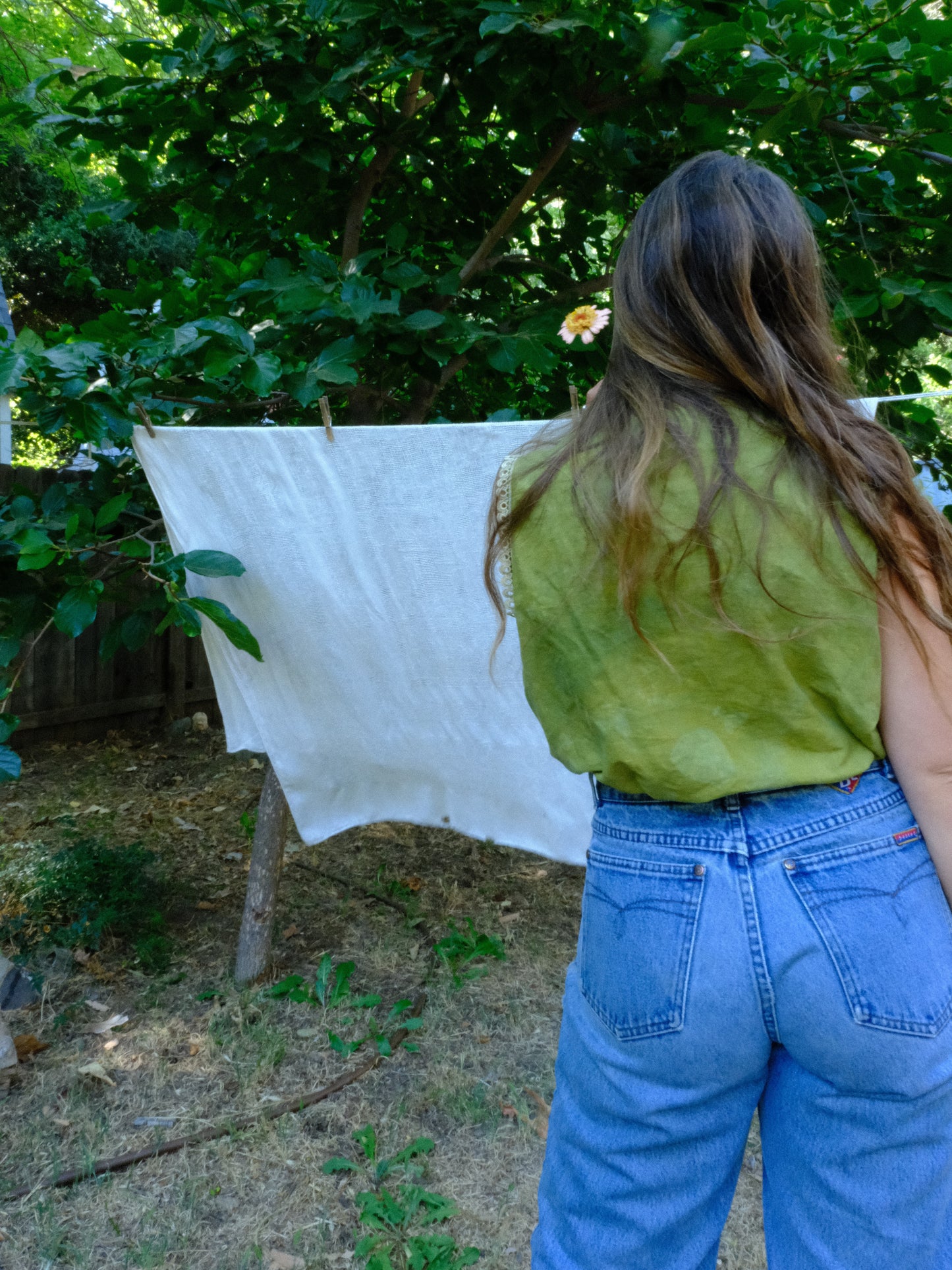 Indigo & Marigold Cotton/Linen Blend Blouse