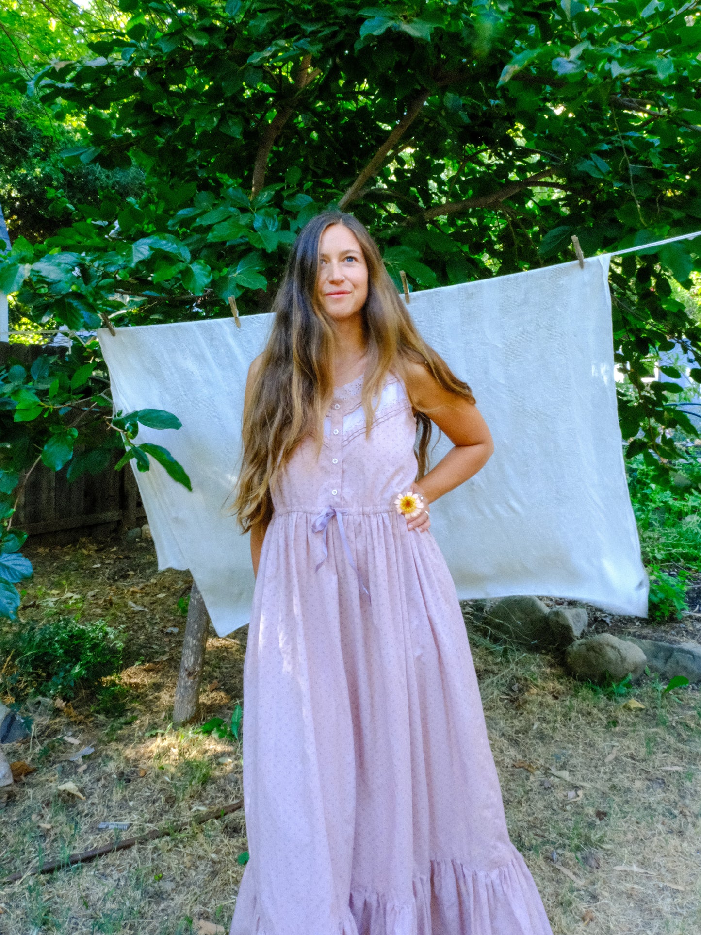 Logwood & Cutch Adjustable Waist Floral Maxi dress