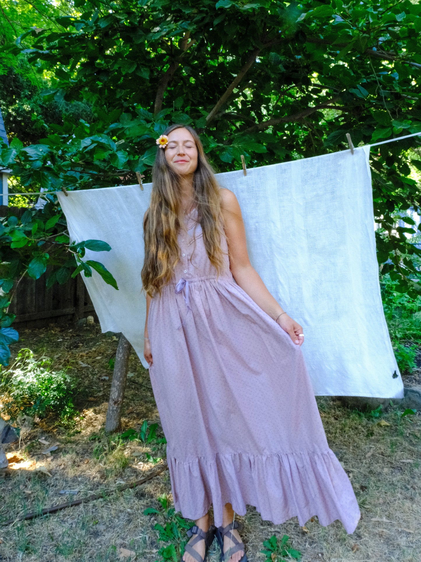 Logwood & Cutch Adjustable Waist Floral Maxi dress