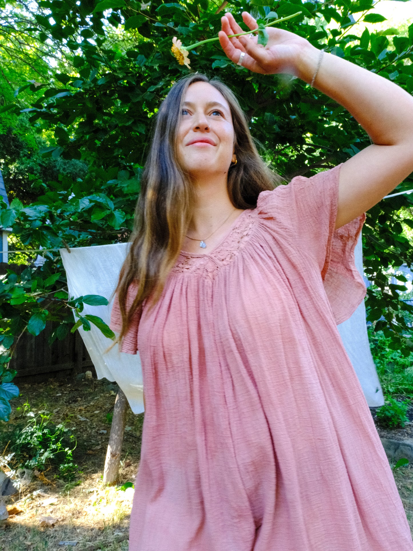 Cutch & Lac Cotton Gauze Butterfly Sleeve Dress