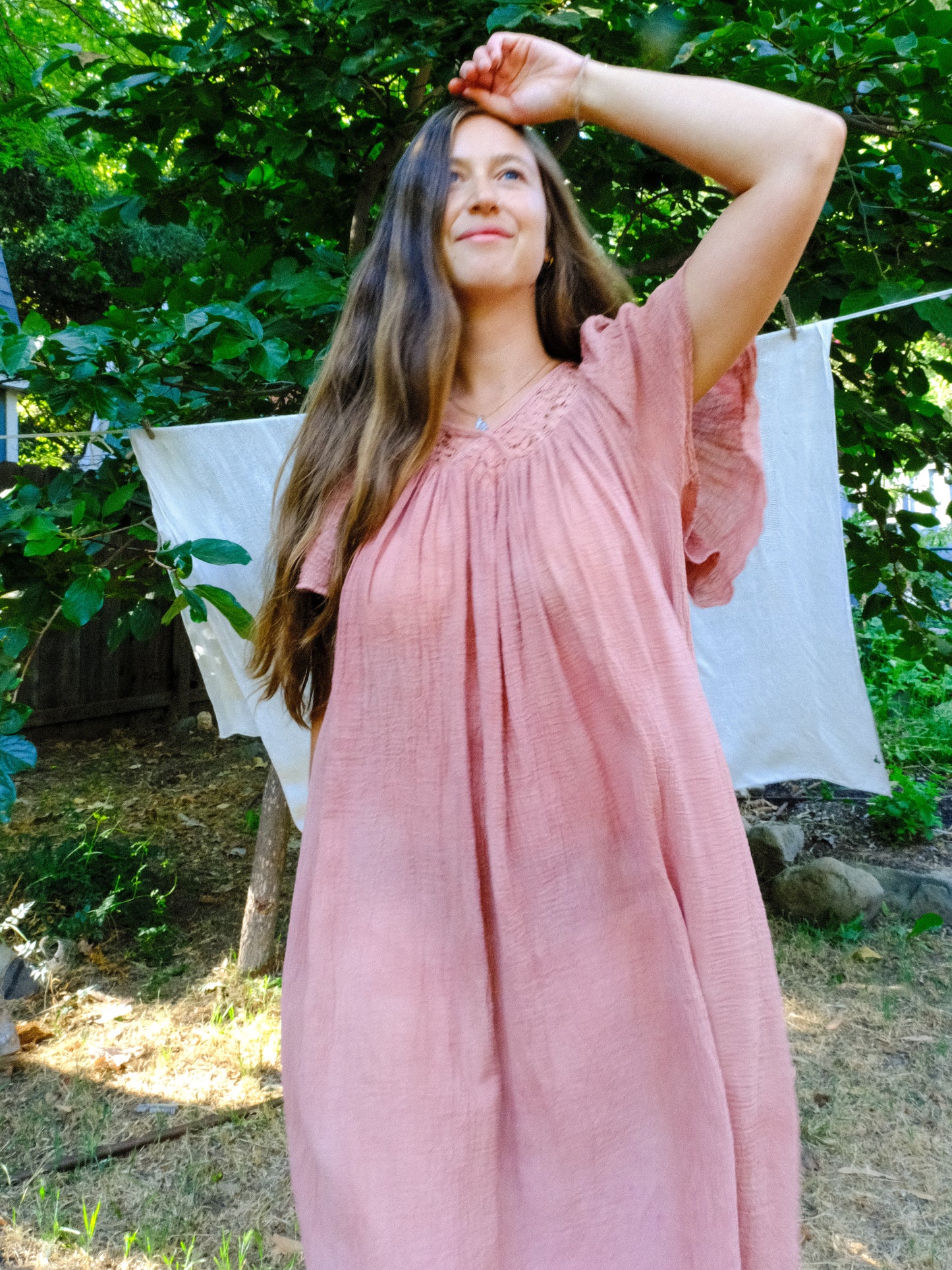 Cutch & Lac Cotton Gauze Butterfly Sleeve Dress