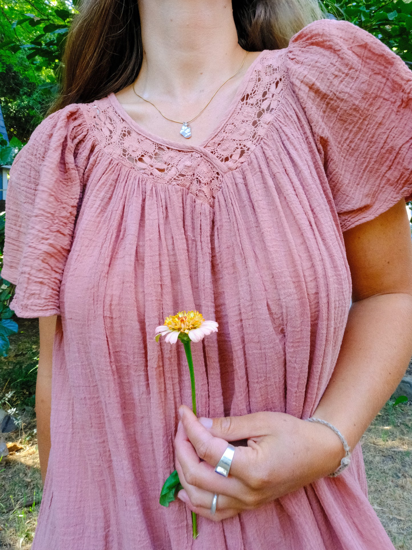 Cutch & Lac Cotton Gauze Butterfly Sleeve Dress