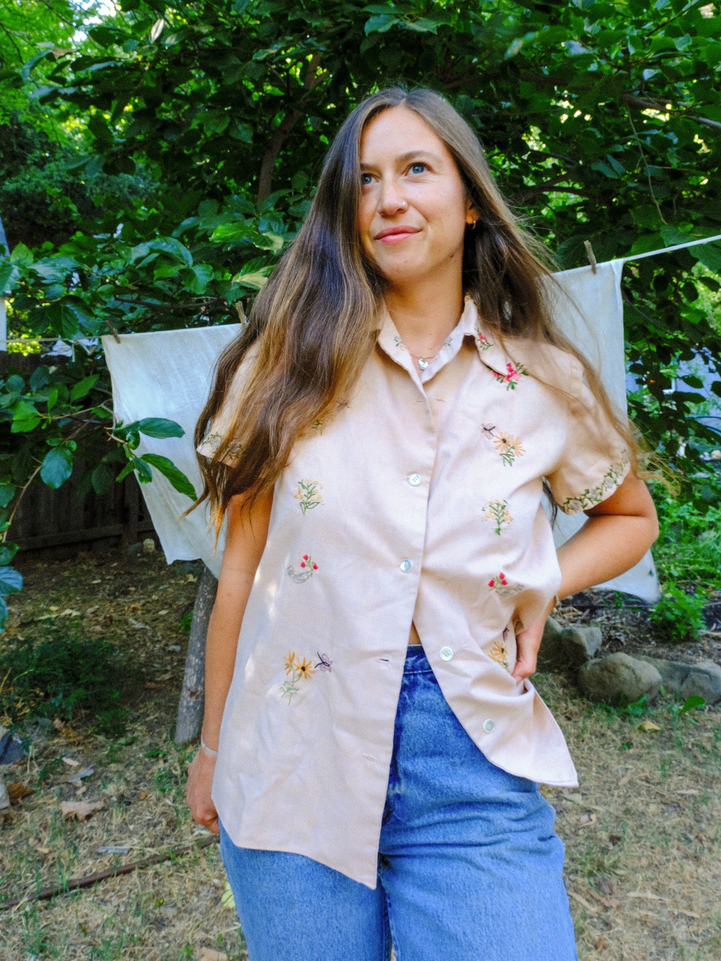 Cutch Darling Embroidered Short Sleeve Blouse