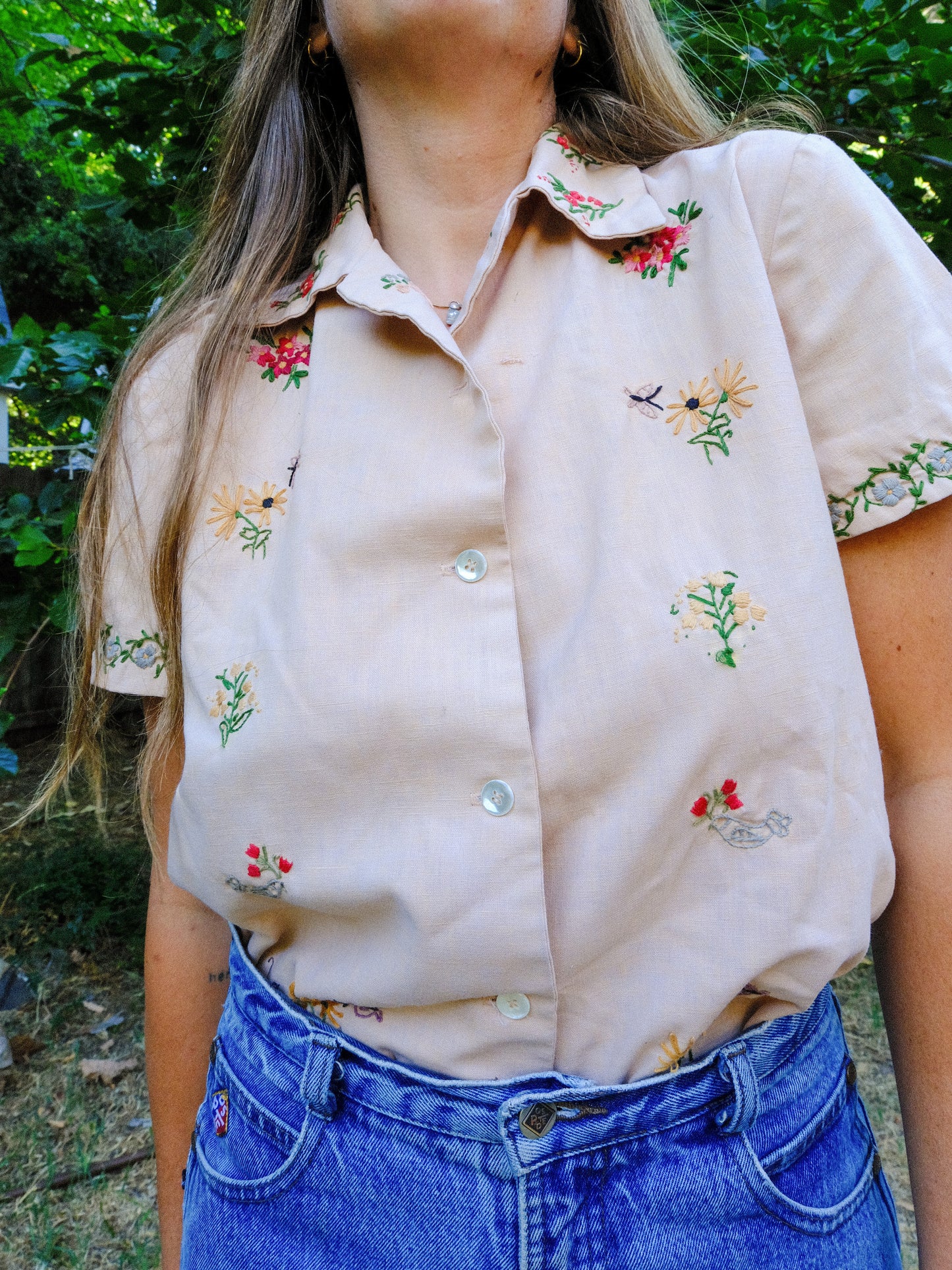 Cutch Darling Embroidered Short Sleeve Blouse