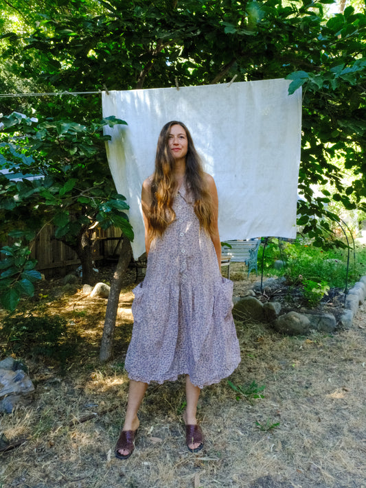 Cutch & Logwood Floral Collared Ruffle Dress