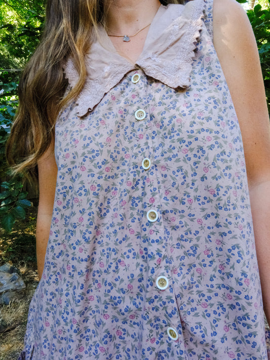 Cutch & Logwood Floral Collared Ruffle Dress