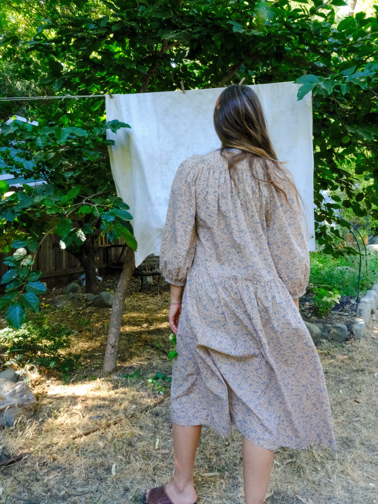 Cutch Mushroom Embroidered Drop Waist Dress